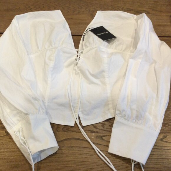 NWT NICHOLAS Tatum Long Sleeve Corset Top SZ 8 - Picture 10 of 13